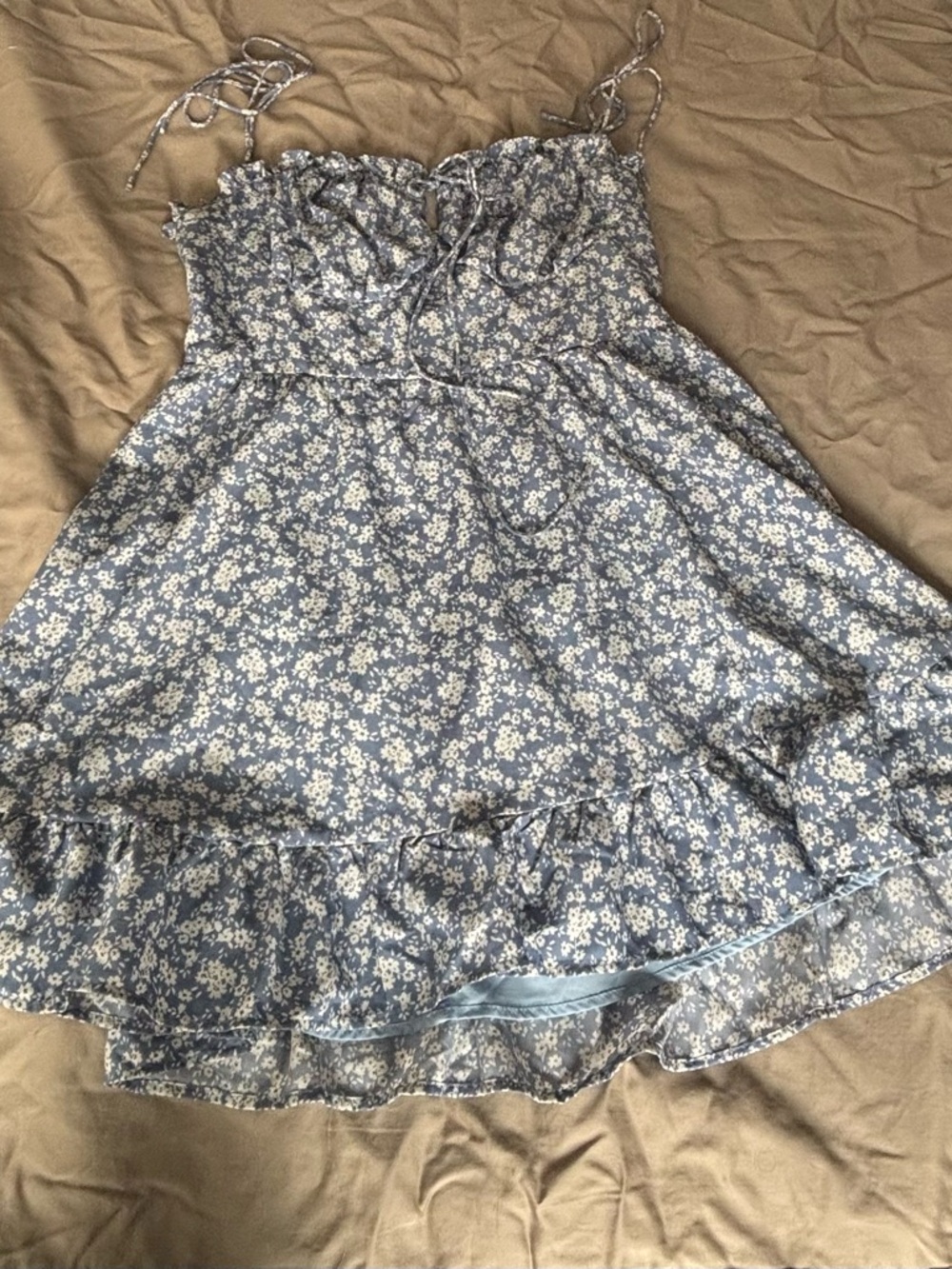 Cider Blue Floral Peasant Sundress
